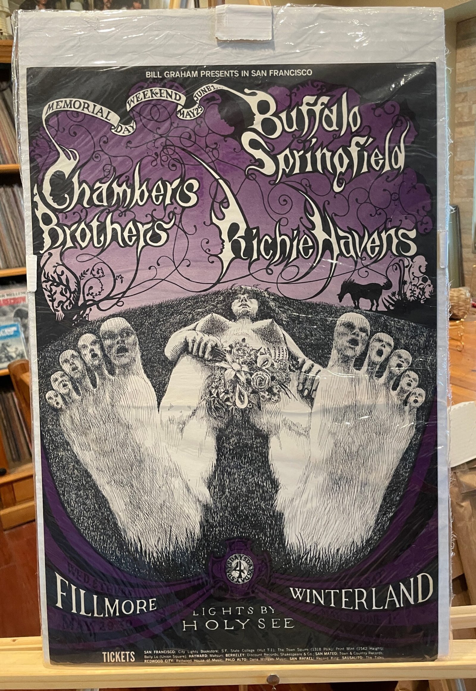 Original Buffalo Springfield Fillmore West and Winterland poster