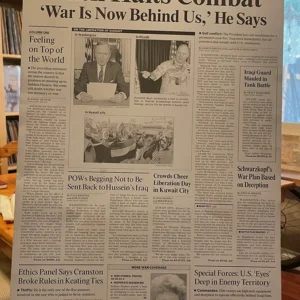 Bush Halts Combat: Los Angeles Times Front Page Offset Plate