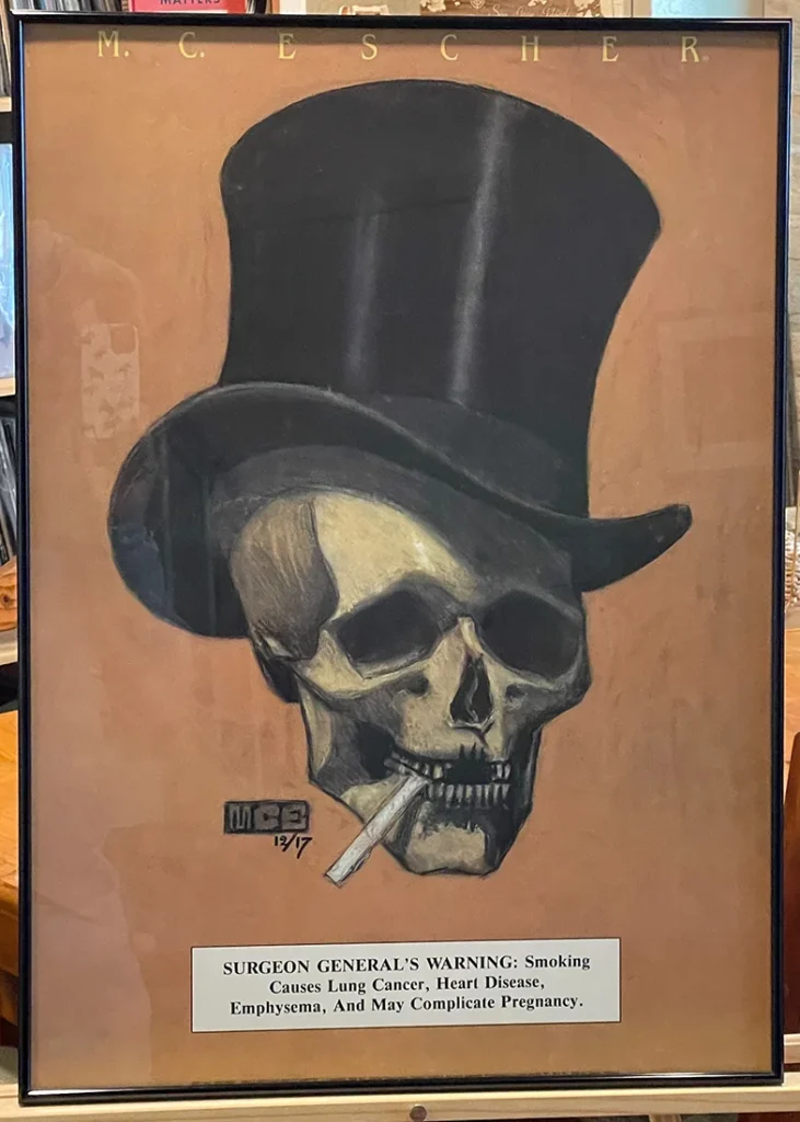 Last Cigarette: M.C. Escher’s 1917 Death Head ‘Smoker’